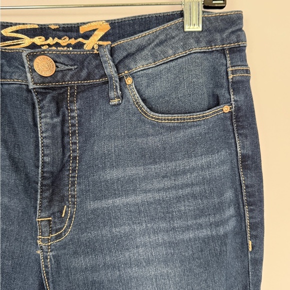 Seven7 Dark Denim Flare Jeans - Size 6 - Picture 4 of 10